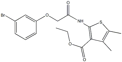 ethyl 2-{[(3-bromophenoxy)acetyl]amino}-4,5-dimethylthiophene-3-carboxylate 结构式