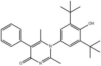 1-(3,5-ditert-butyl-4-hydroxyphenyl)-2,6-dimethyl-5-phenyl-4(1H)-pyrimidinone 结构式