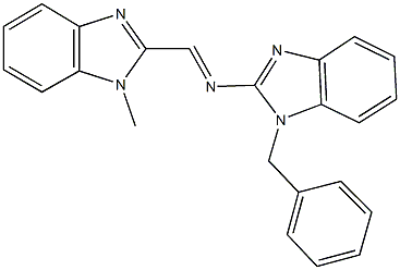 N-(1-benzyl-1H-benzimidazol-2-yl)-N-[(1-methyl-1H-benzimidazol-2-yl)methylene]amine 结构式