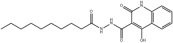 N'-decanoyl-4-hydroxy-2-oxo-1,2-dihydroquinoline-3-carbohydrazide 结构式