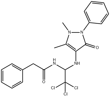 2-phenyl-N-{2,2,2-trichloro-1-[(1,5-dimethyl-3-oxo-2-phenyl-2,3-dihydro-1H-pyrazol-4-yl)amino]ethyl}acetamide 结构式