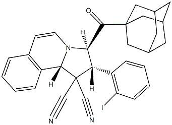 3-(1-adamantylcarbonyl)-2-(2-iodophenyl)-2,3-dihydropyrrolo[2,1-a]isoquinoline-1,1(10bH)-dicarbonitrile 结构式
