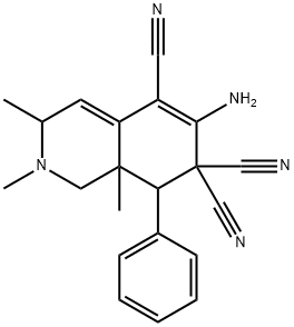6-amino-2,3,8a-trimethyl-8-phenyl-2,3,8,8a-tetrahydro-5,7,7(1H)-isoquinolinetricarbonitrile 结构式