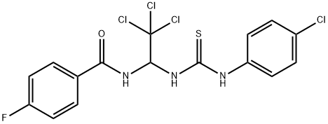4-fluoro-N-(2,2,2-trichloro-1-{[(4-chloroanilino)carbothioyl]amino}ethyl)benzamide 结构式