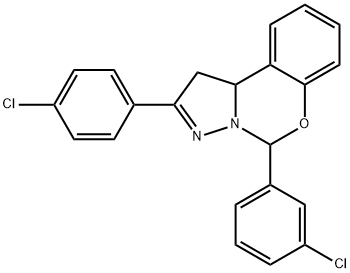 5-(3-chlorophenyl)-2-(4-chlorophenyl)-1,10b-dihydropyrazolo[1,5-c][1,3]benzoxazine 结构式