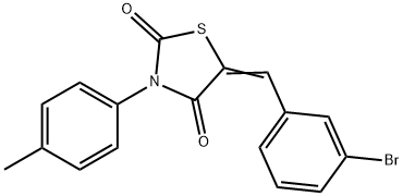 5-(3-bromobenzylidene)-3-(4-methylphenyl)-1,3-thiazolidine-2,4-dione 结构式