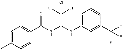 4-methyl-N-{2,2,2-trichloro-1-[3-(trifluoromethyl)anilino]ethyl}benzamide 结构式
