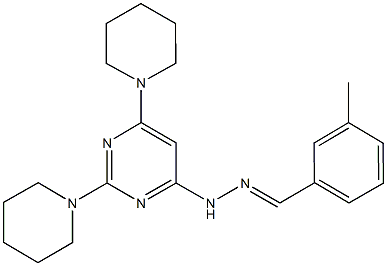 3-methylbenzaldehyde (2,6-dipiperidin-1-ylpyrimidin-4-yl)hydrazone 结构式