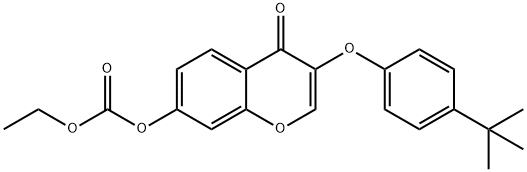 3-(4-tert-butylphenoxy)-4-oxo-4H-chromen-7-yl ethyl carbonate 结构式