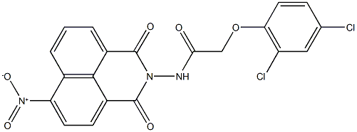 2-(2,4-dichlorophenoxy)-N-(6-nitro-1,3-dioxo-1H-benzo[de]isoquinolin-2(3H)-yl)acetamide 结构式