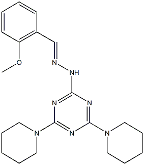 2-methoxybenzaldehyde [4,6-di(1-piperidinyl)-1,3,5-triazin-2-yl]hydrazone 结构式