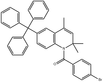 1-(4-bromobenzoyl)-2,2,4-trimethyl-6-trityl-1,2-dihydroquinoline 结构式