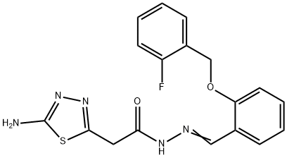 2-(5-amino-1,3,4-thiadiazol-2-yl)-N'-{2-[(2-fluorobenzyl)oxy]benzylidene}acetohydrazide 结构式