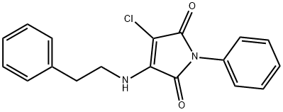 3-chloro-1-phenyl-4-[(2-phenylethyl)amino]-1H-pyrrole-2,5-dione 结构式