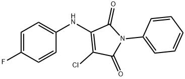 3-chloro-4-(4-fluoroanilino)-1-phenyl-1H-pyrrole-2,5-dione 结构式