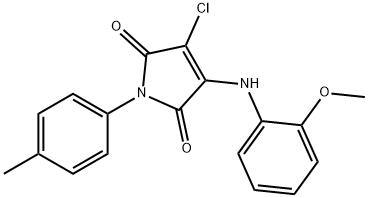 3-chloro-4-(2-methoxyanilino)-1-(4-methylphenyl)-1H-pyrrole-2,5-dione 结构式