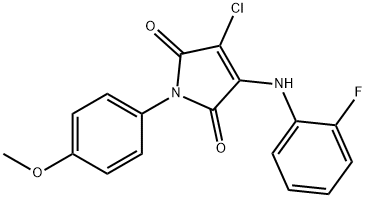 3-chloro-4-(2-fluoroanilino)-1-(4-methoxyphenyl)-1H-pyrrole-2,5-dione 结构式