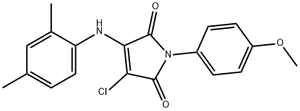 3-chloro-4-(2,4-dimethylanilino)-1-(4-methoxyphenyl)-1H-pyrrole-2,5-dione 结构式