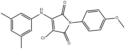 3-chloro-4-(3,5-dimethylanilino)-1-(4-methoxyphenyl)-1H-pyrrole-2,5-dione 结构式