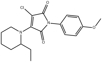 3-chloro-4-(2-ethyl-1-piperidinyl)-1-(4-methoxyphenyl)-1H-pyrrole-2,5-dione 结构式