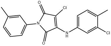 3-chloro-4-(3-chloro-4-methylanilino)-1-(3-methylphenyl)-1H-pyrrole-2,5-dione 结构式