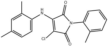 3-chloro-4-(2,4-dimethylanilino)-1-(2-methylphenyl)-1H-pyrrole-2,5-dione 结构式