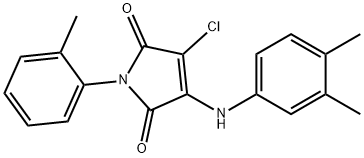 3-chloro-4-(3,4-dimethylanilino)-1-(2-methylphenyl)-1H-pyrrole-2,5-dione 结构式