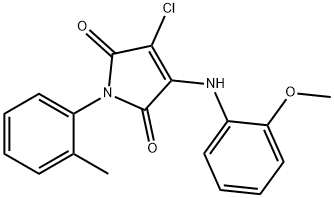 3-chloro-4-(2-methoxyanilino)-1-(2-methylphenyl)-1H-pyrrole-2,5-dione 结构式