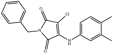 1-benzyl-3-chloro-4-(3,4-dimethylanilino)-1H-pyrrole-2,5-dione 结构式