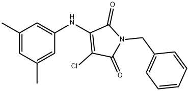 1-benzyl-3-chloro-4-(3,5-dimethylanilino)-1H-pyrrole-2,5-dione 结构式