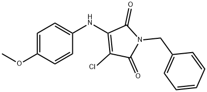 1-benzyl-3-chloro-4-(4-methoxyanilino)-1H-pyrrole-2,5-dione 结构式