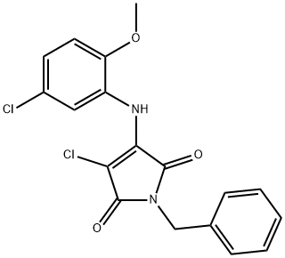 1-benzyl-3-chloro-4-(5-chloro-2-methoxyanilino)-1H-pyrrole-2,5-dione 结构式