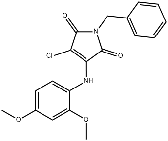 1-benzyl-3-chloro-4-(2,4-dimethoxyanilino)-1H-pyrrole-2,5-dione 结构式