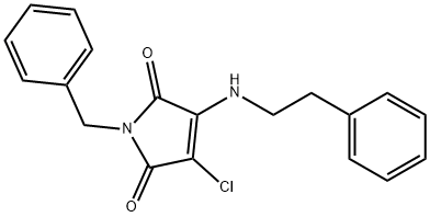 1-benzyl-3-chloro-4-[(2-phenylethyl)amino]-1H-pyrrole-2,5-dione 结构式