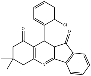 10-(2-chlorophenyl)-7,7-dimethyl-7,8,10,10a-tetrahydro-6H-indeno[1,2-b]quinoline-9,11-dione 结构式