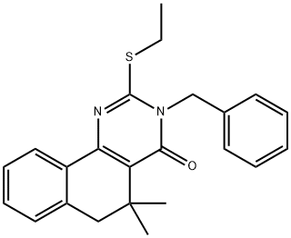 3-benzyl-2-(ethylsulfanyl)-5,5-dimethyl-5,6-dihydrobenzo[h]quinazolin-4(3H)-one 结构式