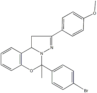 5-(4-bromophenyl)-2-(4-methoxyphenyl)-5-methyl-1,10b-dihydropyrazolo[1,5-c][1,3]benzoxazine 结构式