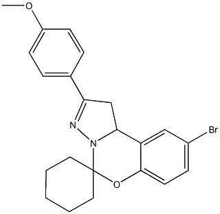9-bromo-2-[4-(methyloxy)phenyl]-1,10b-dihydrospiro(pyrazolo[1,5-c][1,3]benzoxazine-5,1'-cyclohexane) 结构式