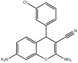 2,7-diamino-4-(3-chlorophenyl)-4H-chromene-3-carbonitrile 结构式