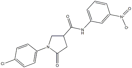 1-(4-chlorophenyl)-N-{3-nitrophenyl}-5-oxopyrrolidine-3-carboxamide 结构式