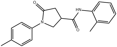 N-(2-methylphenyl)-1-(4-methylphenyl)-5-oxo-3-pyrrolidinecarboxamide 结构式