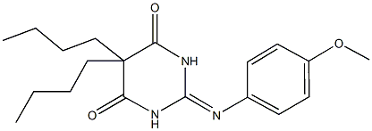 5,5-dibutyl-2-[(4-methoxyphenyl)imino]dihydro-4,6(1H,5H)-pyrimidinedione 结构式