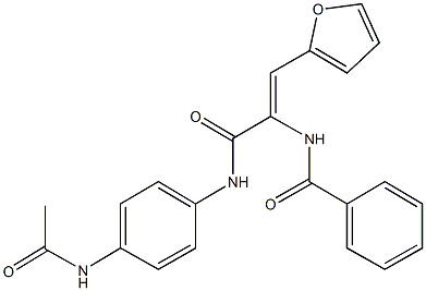 N-[1-{[4-(acetylamino)anilino]carbonyl}-2-(2-furyl)vinyl]benzamide 结构式