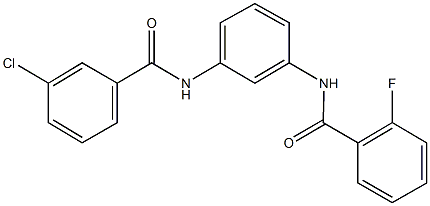 N-{3-[(3-chlorobenzoyl)amino]phenyl}-2-fluorobenzamide 结构式