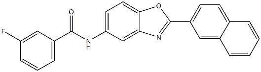 3-fluoro-N-[2-(2-naphthyl)-1,3-benzoxazol-5-yl]benzamide 结构式