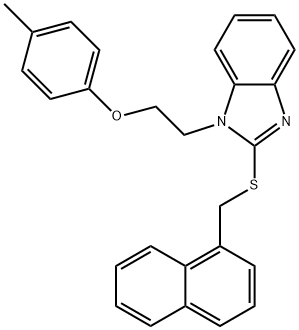 4-methylphenyl 2-{2-[(1-naphthylmethyl)sulfanyl]-1H-benzimidazol-1-yl}ethyl ether 结构式