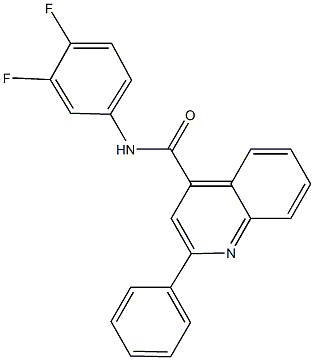 N-(3,4-difluorophenyl)-2-phenyl-4-quinolinecarboxamide 结构式