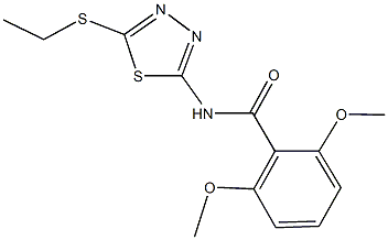 N-[5-(ethylsulfanyl)-1,3,4-thiadiazol-2-yl]-2,6-dimethoxybenzamide 结构式