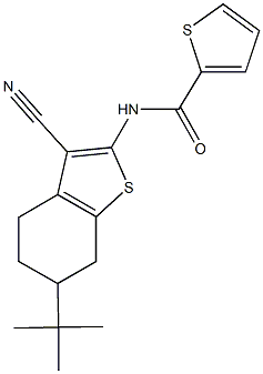 N-(6-tert-butyl-3-cyano-4,5,6,7-tetrahydro-1-benzothien-2-yl)-2-thiophenecarboxamide 结构式