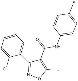 3-(2-chlorophenyl)-N-(4-fluorophenyl)-5-methyl-4-isoxazolecarboxamide 结构式